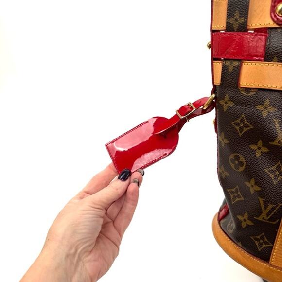LV Crocodile Red Neo Bucket. Monogram Buclet shoulder bag/great woven detail - Picture 7 of 11